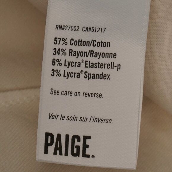 Paige Pleated Mayslie Double Button Skinny Jeans in Quartz Sand size 32 - Picture 14 of 15